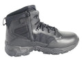 Black leather tactical boot with polishable toe for hot weather and first responders