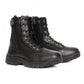 Black leather SWAT style lace-up boots with zippers, perfect for tactical wear