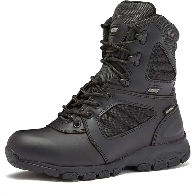 Black leather law enforcement tactical boot for first responders, MAG LYNX 8-inch WP