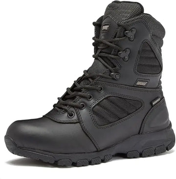 Black leather law enforcement tactical boot for first responders, MAG LYNX 8-inch WP