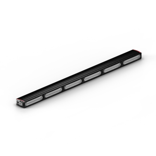 Black LED light bar on Feniex Quantum 2.0 Stick Light for first responders