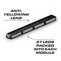Black LED light bar on Feniex Quantum 2.0 400 Stick Light for first responders