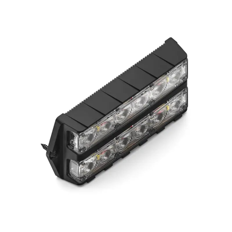 Black LED light bar on Feniex Fusion-S Dual Stack for first responders illumination