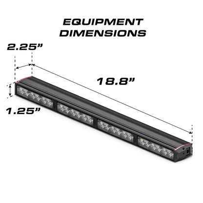 Black LED light bar with dimensions for Feniex Fusion Work Light, download Feniex Fusion