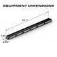 Black LED light bar with dimensions for Feniex Quantum 2.0 Stick Light used by first responders