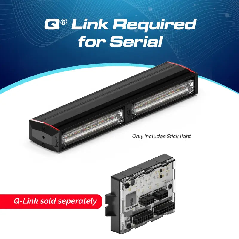 Black LED stick light and Q-Link module for Feniex Q Series 200 with serial technology