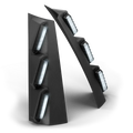 Black LED wall sconce Feniex Quantum 2.0 Pillar Mount for first responders