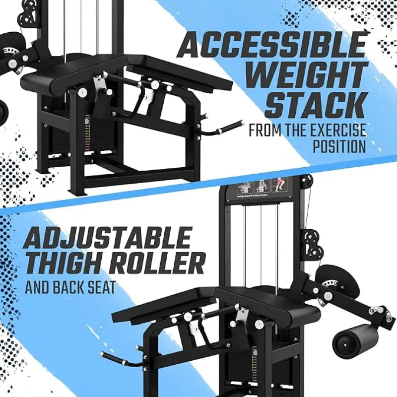 SFE Commercial Prone Leg Curl and Extension Machine with 250lb Weight Stack