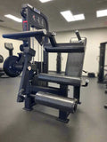Black leg extension machine from SFE Seated Selectorized Leg Extension & Leg Curl Machine