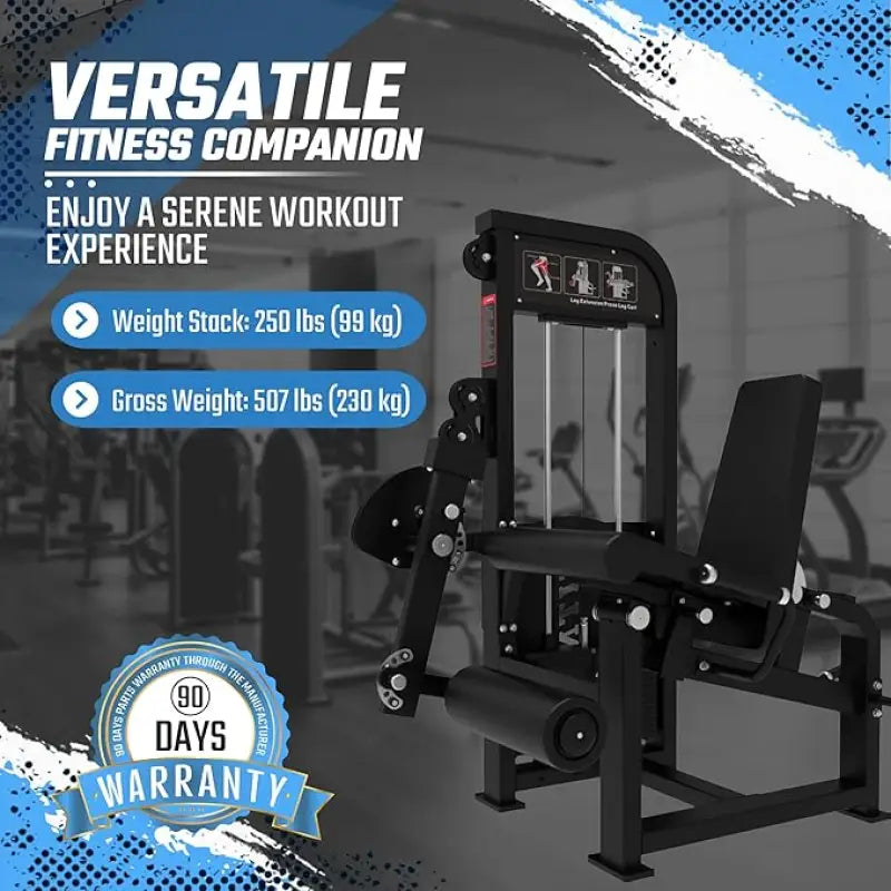 SFE Commercial Black Prone Leg Extension and Curl Machine with 250lb weight stack