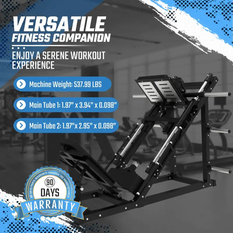 Black plate loaded leg press hack squat combo machine for efficient workout routines