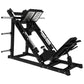 Black leg press machine in SFE Commercial 45 Degree Plate Loaded Leg Press Hack Squat Combo