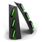 Black light-up corner guards for Feniex Quantum 2.0 Pillar Mount for first responders