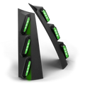 Black light-up corner guards for Feniex Quantum 2.0 Pillar Mount for first responders