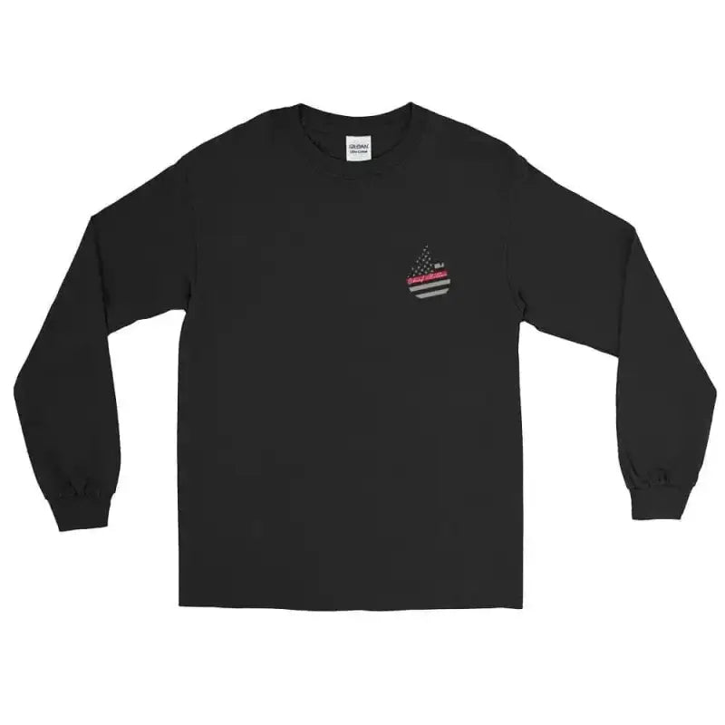 Black long sleeve t-shirt featuring American flag logo, Snake On A Fire Stick - Long Sleeve