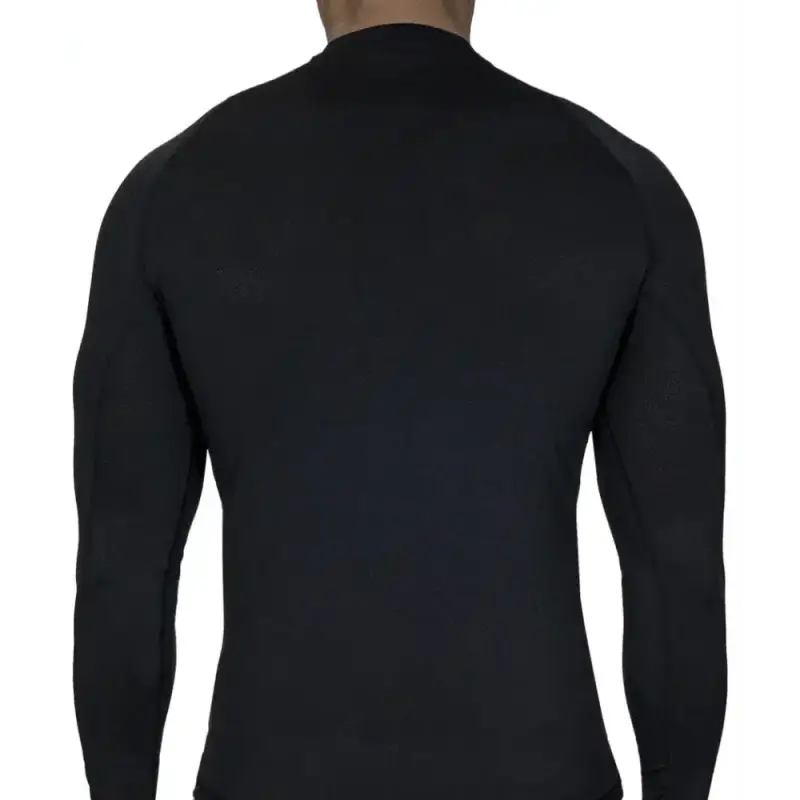 Black long-sleeved compression shirt with mock neck from Maxx-Dri Silver Elite collection