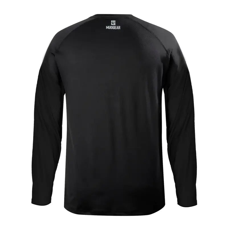 Black long-sleeved crew neck for Mudgear Men’s Loose Fit Performance Shirt VX