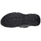 Black lug-soled shoe with polishable toe for first responders and hot weather comfort