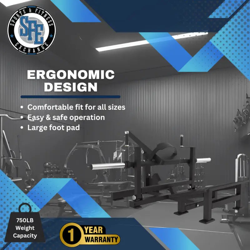 Black plate loaded hip thrust glute machine for effective strength training