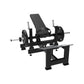 Black plate loaded hip thrust glute machine with bench for strength training