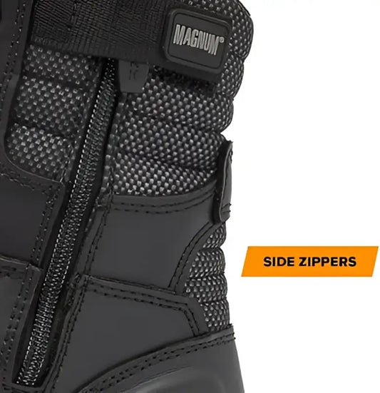Black Magnum boot with side zipper for law enforcement and first responders tactical boot