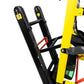 Black mechanical ladder lift with yellow accents for LINE2design Motorized Mobile Stair