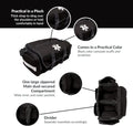 Black medical bag with compartments for first responders, firefighters, and police trauma kits