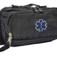 Black Deluxe First Aid Nylon Fanny Pack EMT with blue Star of Life emblem, ideal for paramedics