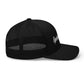 Black mesh-back Sprinkler Life Trucker cap with white embroidered text