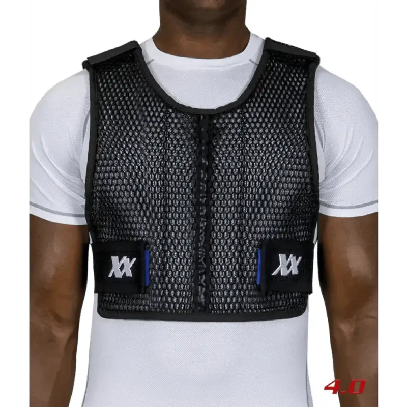 Black mesh Maxx-Dri Vest 4.0 with front zipper and logo patches for adjustable fit