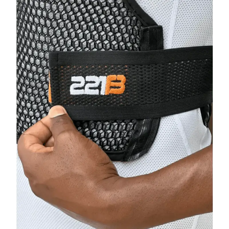 Black mesh elbow brace with 221B logo for Maxx-Dri Vest 5.0 body armor vest