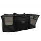 Black mesh firefighter turnout gear bag with handles and impervious bottom