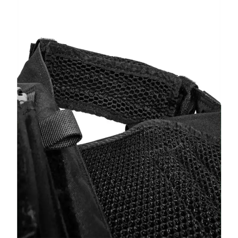 Black mesh fabric with nylon straps and buckle detail on QRF Low Visibility Minimalist Plate Carrier