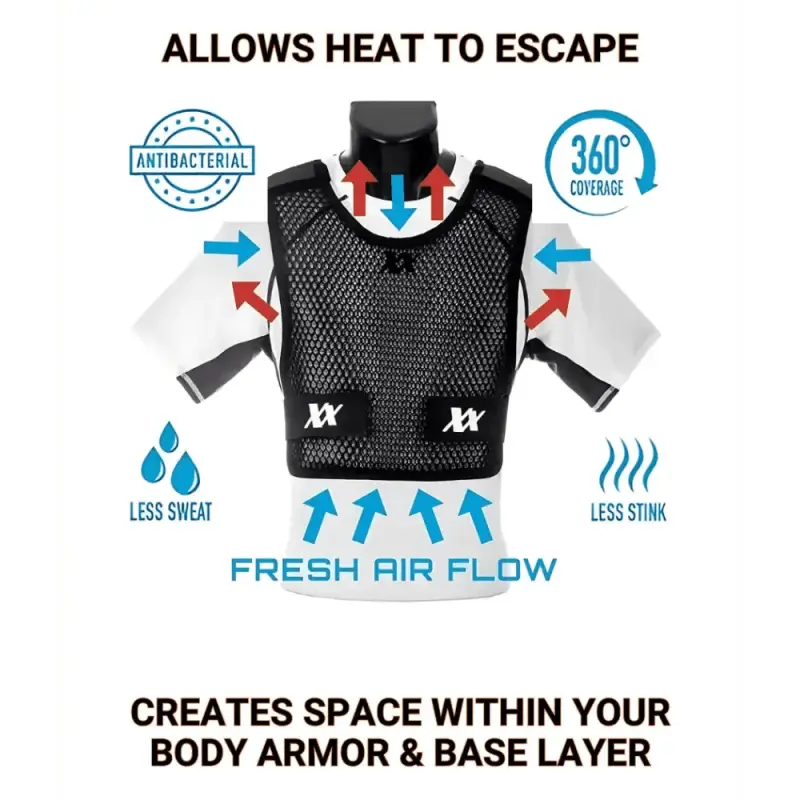 Black mesh Maxx-Dri Vest 4.0 for enhanced ventilation between body armor layers