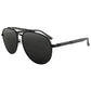 Black metal aviator sunglasses with dark lenses and adjustable nose pads by SOLECT Walker