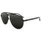 Black metal SOLECT Walker polarized aviator sunglasses with dark lenses and adjustable nose pads