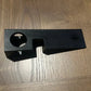 Black metal bracket with cutouts for Onyx Wedge- Fiberglass Plastic Door Chock