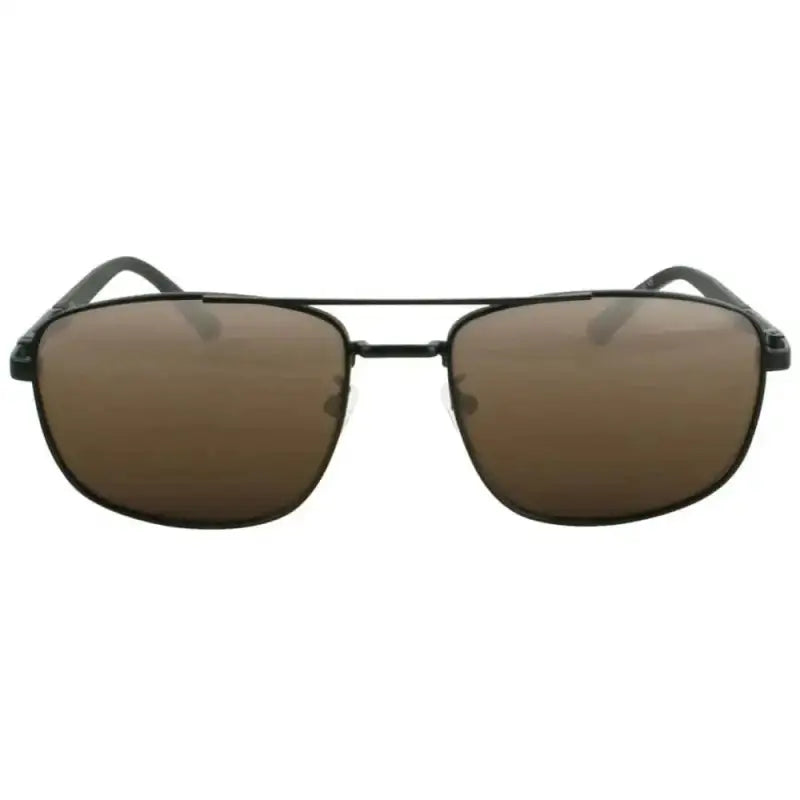 Black metal-framed polarized aviator sunglasses with brown lenses by Solect Density Men’s