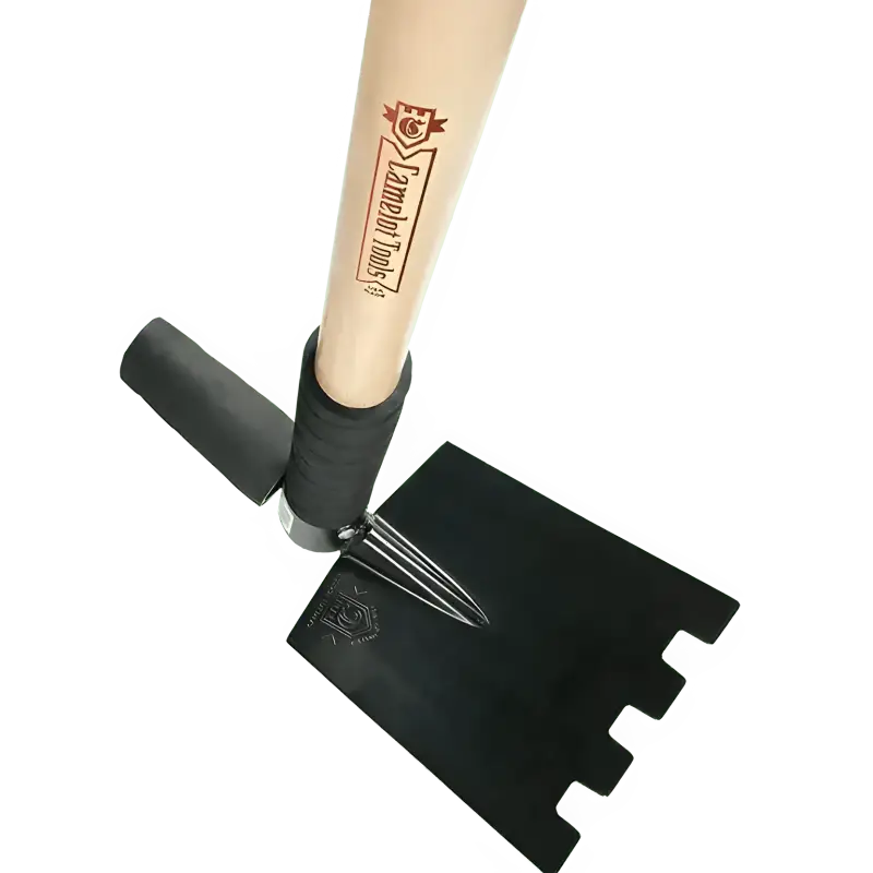 Black metal garden hoe with wooden handle for Site Master Tool from Camelot Tools