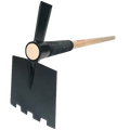 Black metal garden hoe with wooden handle from Site Master Tool for efficient gardening