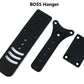 Black metal hanger parts for Glock 19 with Nightstick TCM-10 weapon lights competition holster