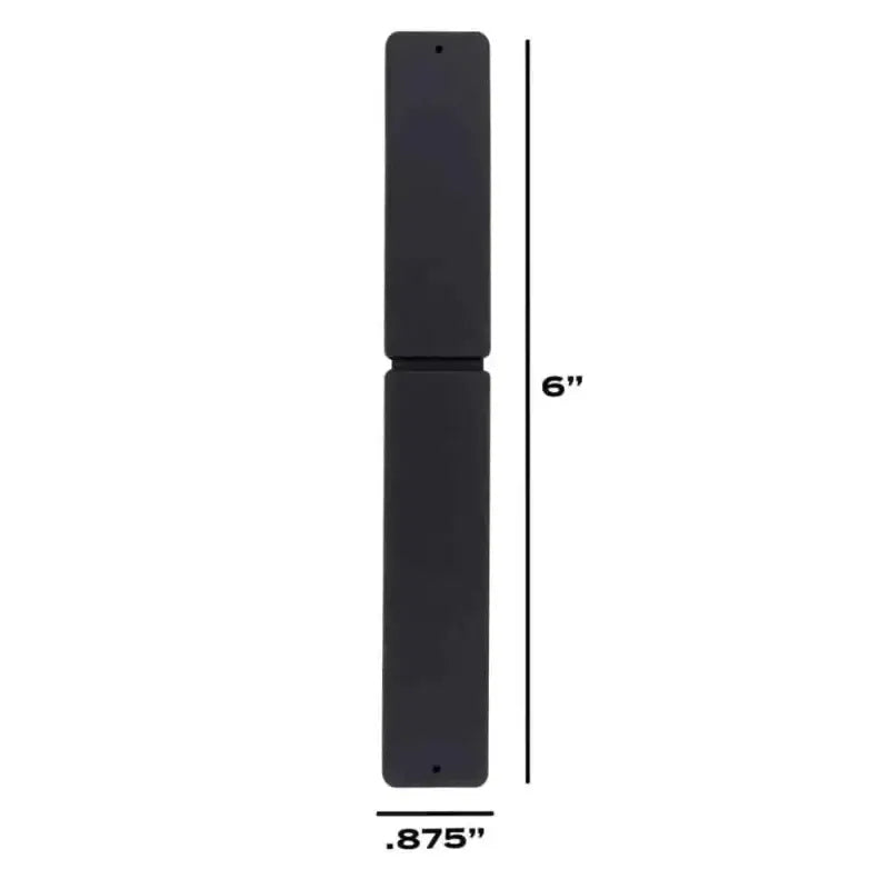 Black metal hinge for Shove Knife Pack of 2, measuring 6 by 0.875 inches