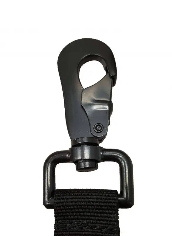 Black metal swivel clip with highly reflective nylon webbing on Firefighter Gloveleash 2