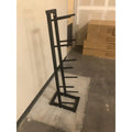 Black metal weight plate rack for SFE Medicine Ball Rack holds 5 balls securely