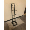 Black metal weight plate storage rack for SFE Medicine Ball Rack holds 5 balls