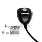 Black microphone with mounting hardware for Whelen 295HFS2 remote siren amplifier