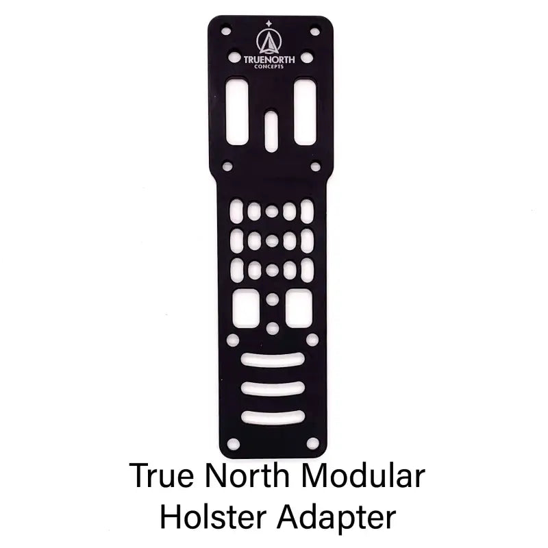 Black modular holster adapter for Glock 43X light mounted holster for first responders