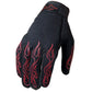 Black Hot Leathers GVM2002 Uni-Sex Textile Mechanic Gloves with red flame design