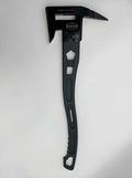 Black multi-function hammer tool with geometric cutouts, perfect for Badaxx firefighting axe