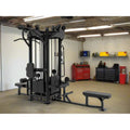 Black multi-station gym equipment for first responders and firefighters training